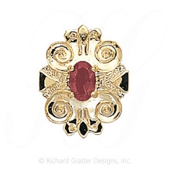 GS310 PT - 14 Karat Gold Pink Tourmaline Slide 